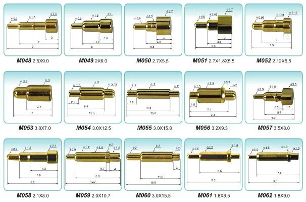 Custom High Quality Brass PCB Double Row Solder Cup Spring Pogo Pin