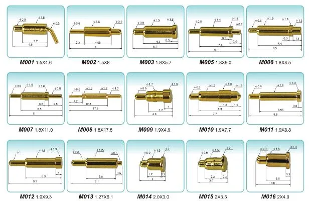 Custom High Quality Brass PCB Double Row Solder Cup Spring Pogo Pin