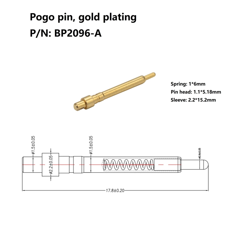 Pogo Pin Connector Gold Plated DIP Spring Loaded Contact Magnet Pogo Pin