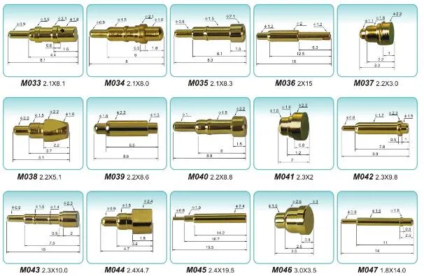 Custom High Quality Brass PCB Double Row Solder Cup Spring Pogo Pin